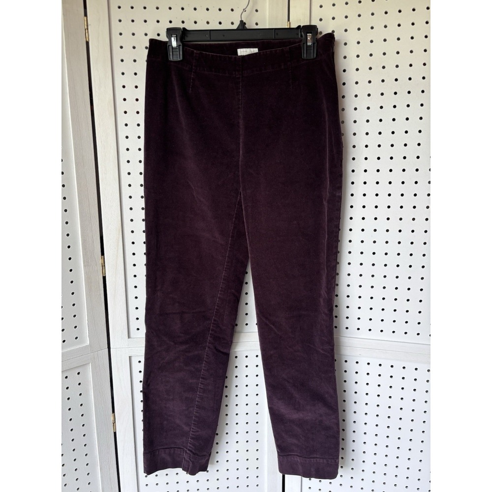 J. Jill Corduroy Pants Cotton Spandex Size‎ 6 Women's Plum Purple Side Zipper